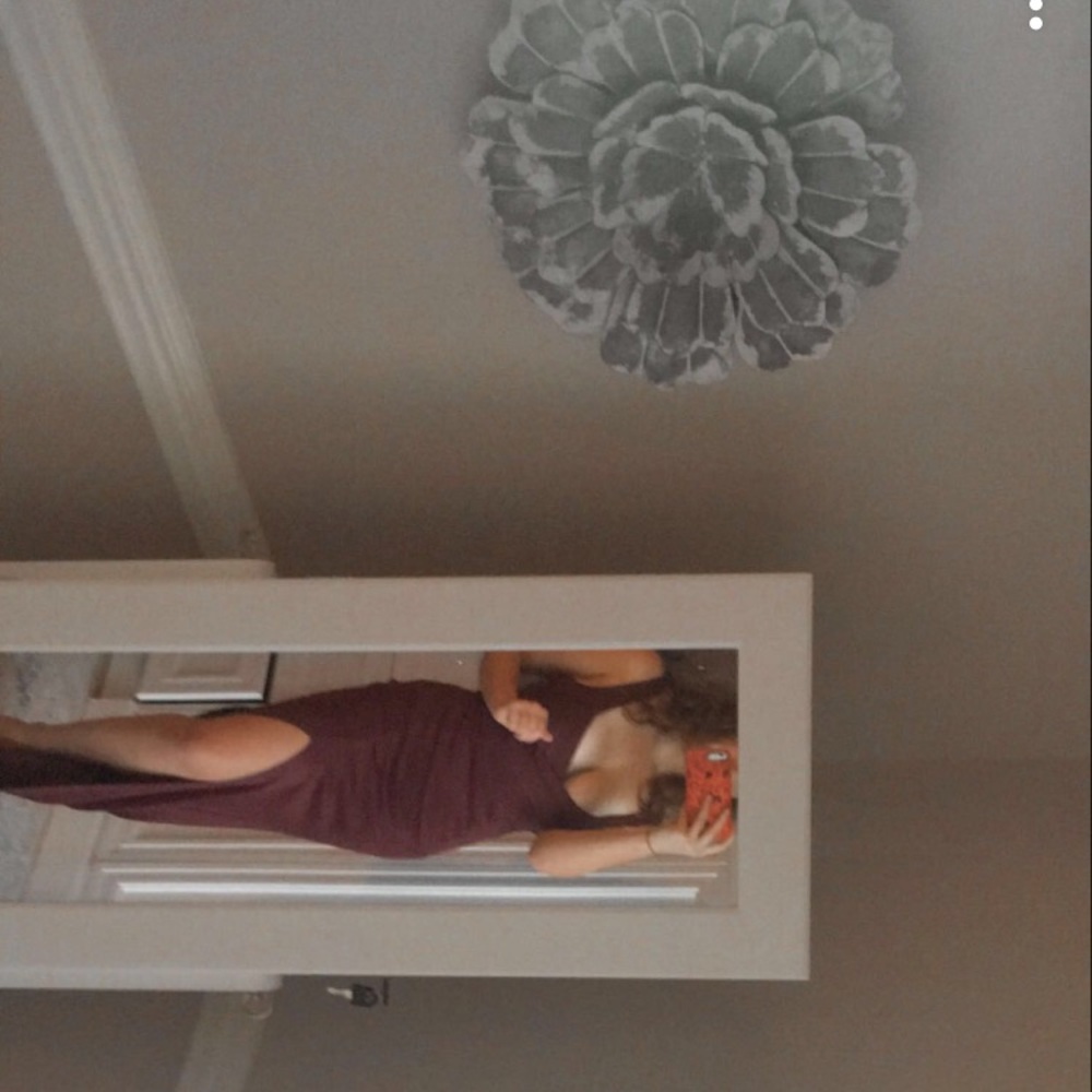 Maroon long prom dress